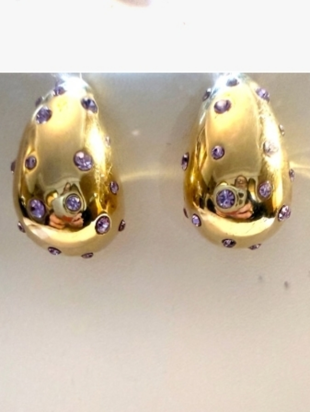 Janis Savitt Amethyst & Gold Earrings